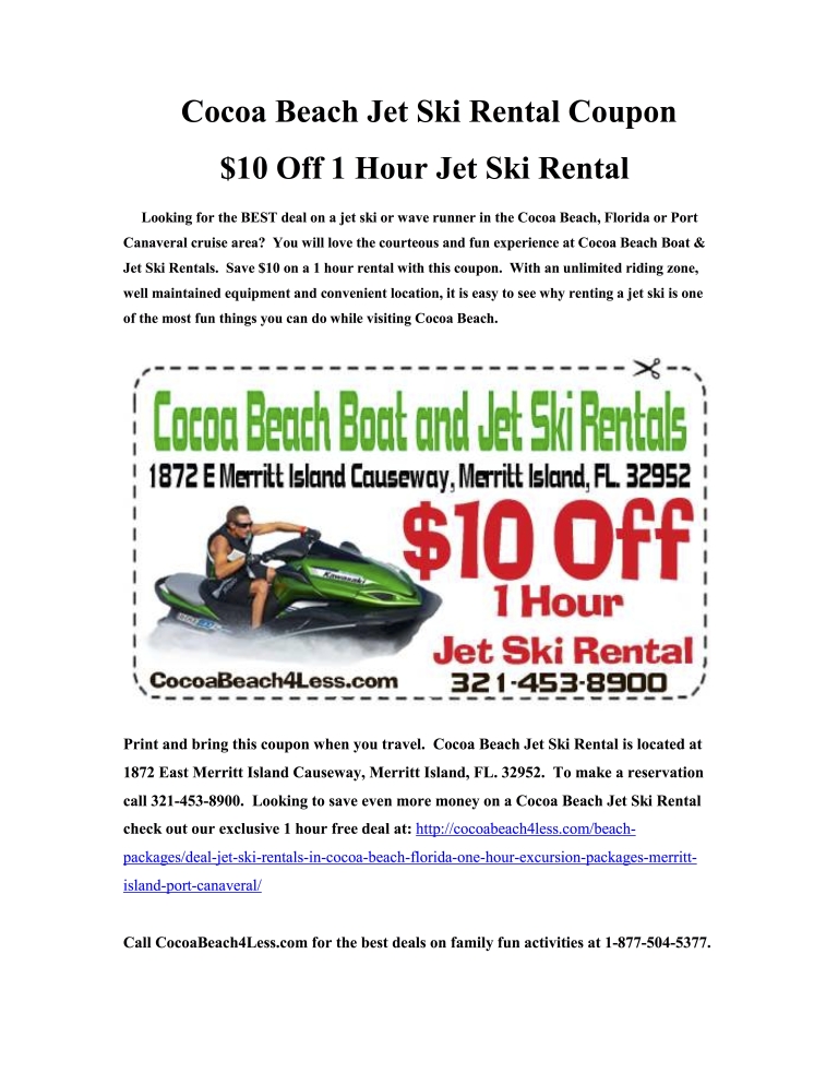 CocoaBeachJetSkiCoupon Cocoa Beach 4 Less
